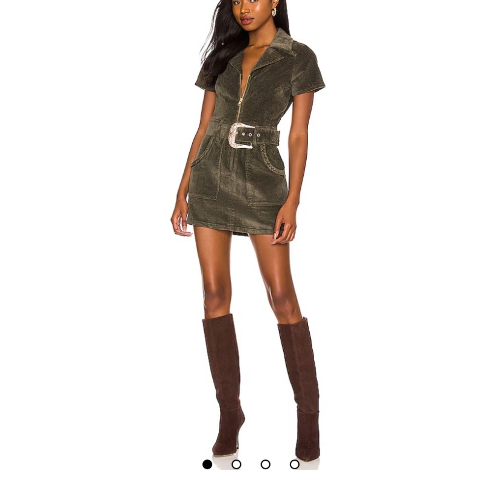 Banana Republic Dark Green Belted Mini Dress